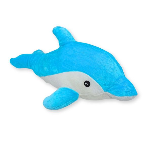 Golfinho De Pelúcia Azul Animal Marinho Fofo Macio Infantil