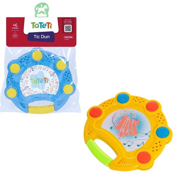 Brinquedo Bebê Pandeiro Musical Tic Dun - Cor Sortida - Tateti