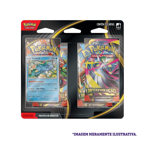 Blister Quádruplo Pokémon TCG Mega Evolução 1 Golduck - Copag