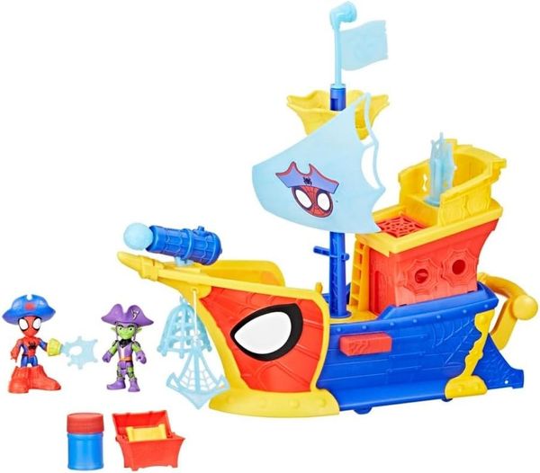 Boneco Spydey Waterwebs + Barco Pirata E Duende Hasbro G0666