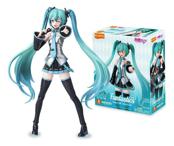 Blokees Model Kit Hatsune Miku Fantastics Series Official Outfit 15 Cm – C/ guitarra, teclado e alho-poró - 71 peças