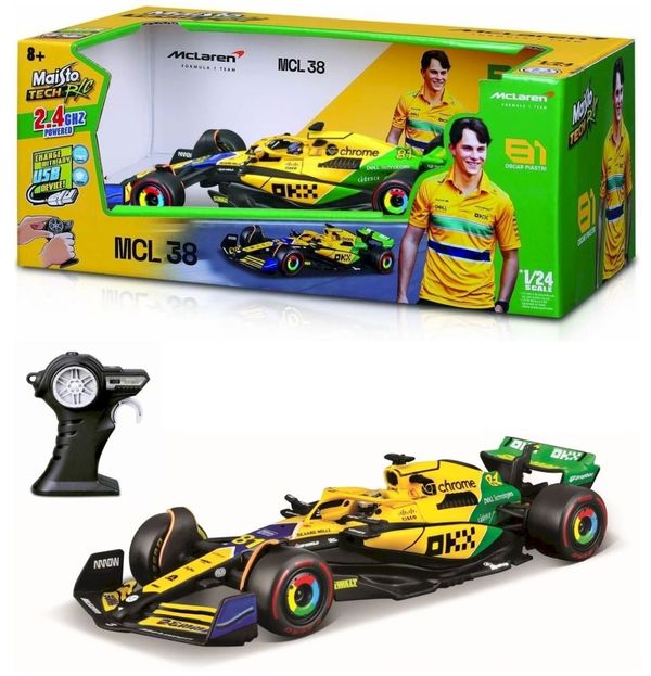 Mclaren Mcl38 Senna Edition - Controle Remoto Formula 1 2024 - Oscar Piastri #81 - 1/24 - Maisto Tech R/C