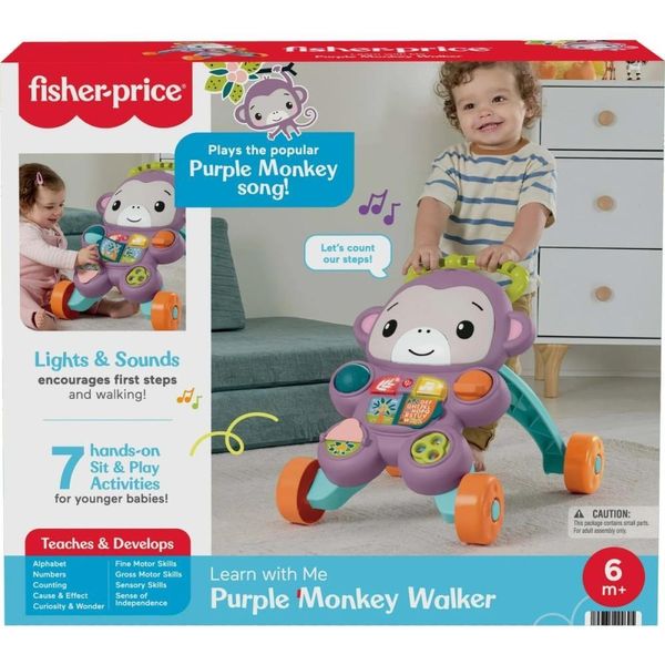 Andador de Atividades Apoiador Purple Monkey - Aprenda Comigo - Fisher Price - Mattel