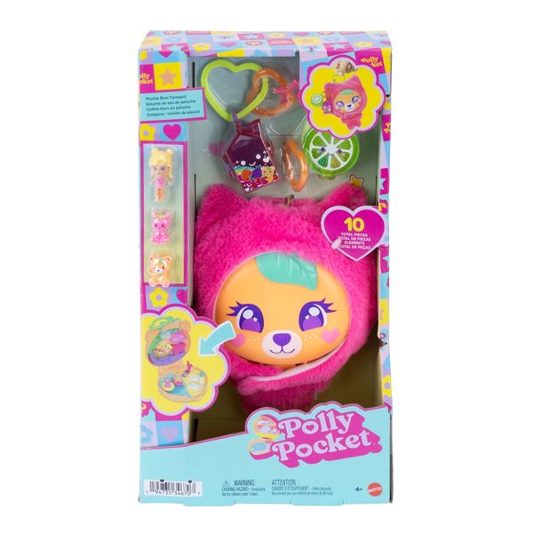 Polly Pocket Compacto Ursinho de Pelúcia c/ Micro Boneca e Acessórios - Mattel