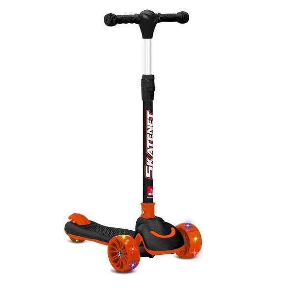 Patinete Skatenet Dobrável Com Led Laranja Bandeirantes 1543