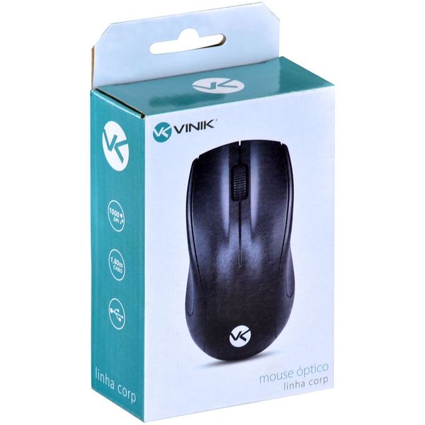 Mouse Óptico Corp 1000 DPI PRETO USB Cabo 1.8M CM100