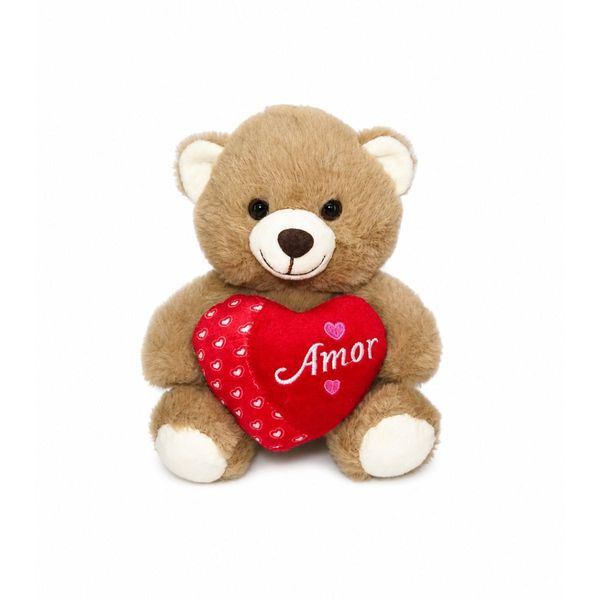Ursinho De Pelúcia Chocolate Com Coração Amor Presente Romântico Fofo