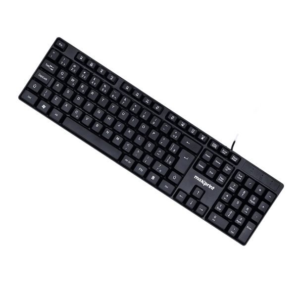 Teclado Com Fio USB Office Easy Cor Preto ABNT2 Maxprint
