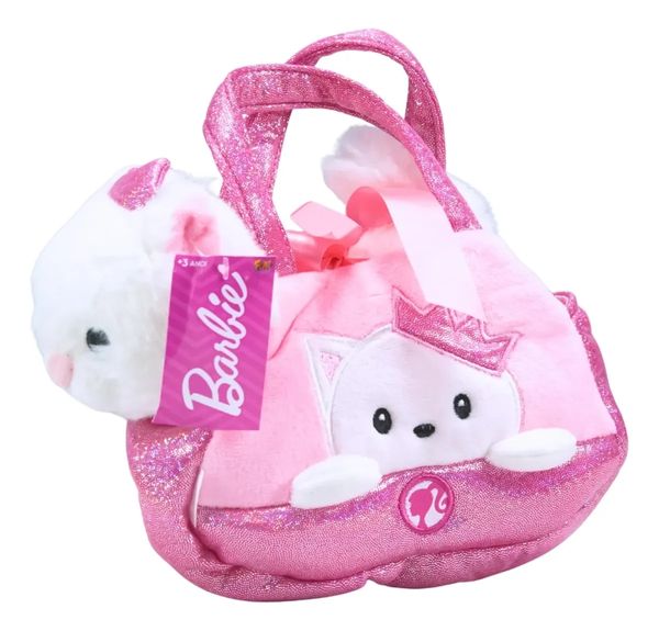 BARBIE PELUCIAS NA BOLSINHA - FUN ROSA CLARO
