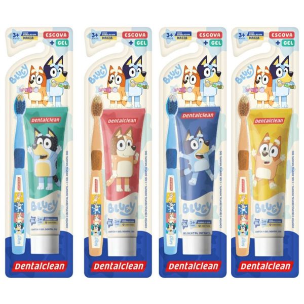 GEL DENTAL + ESCOVA DE DENTE BLUEY INFANTIL - DENTALCLEAN