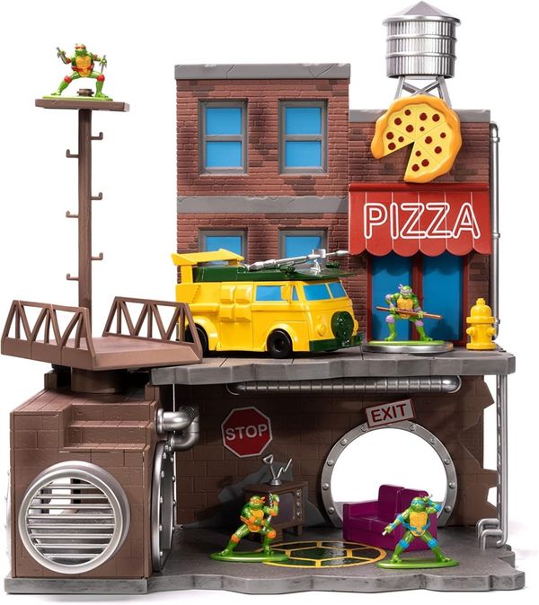 Diorama Tartarugas Ninjas - Turtle Lair - Nano Scenes - Jada Toys