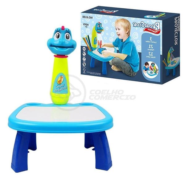 Projetor Para Desenho Infantil Mesa Pintura Galinha Azul