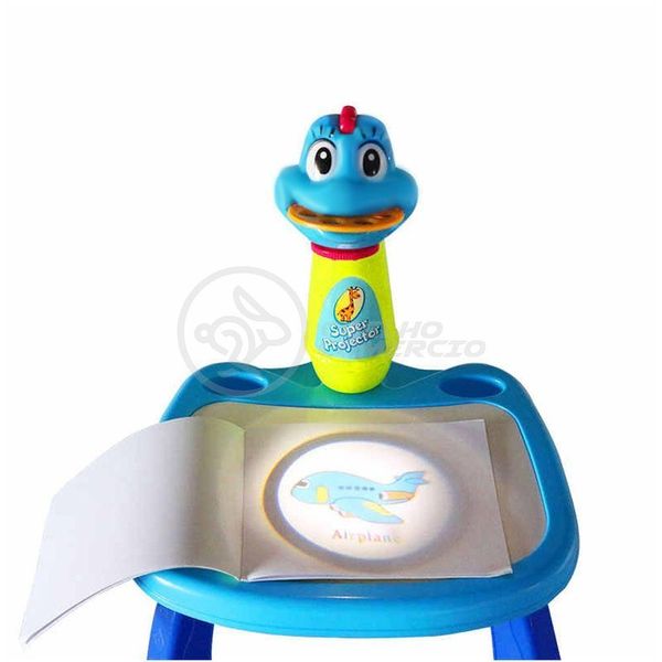 Projetor Para Desenho Infantil Mesa Pintura De Projeção Magica Brinquedos Aprendizagem Galinha Azul