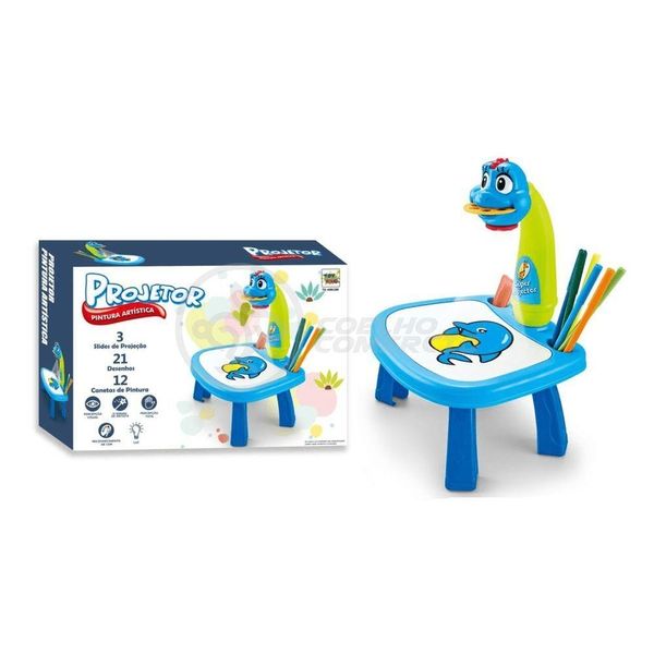 Projetor Para Desenho Infantil Mesa Pintura De Projeção Magica Brinquedos Aprendizagem Galinha Azul