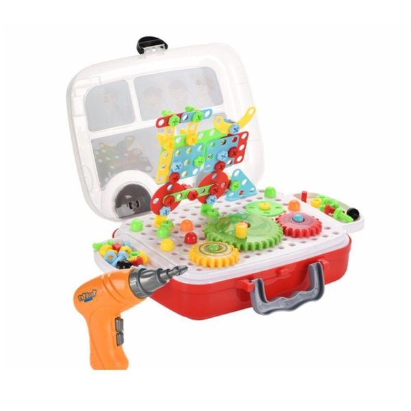 Kit Ferramenta Infantil Monta e Desmonta com Maleta com Rodinhas e Mini Parafusadeira DDG Toys
