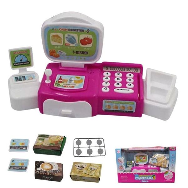 Caixa Registradora Brinquedo Infantil Mercadinho com Som Educativo Colorido Plástico Wellmix