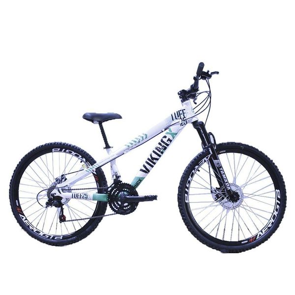Bicicleta Viking X Tuff 25/30 Aro 26 Freio A Disco Mec 21v Cambios Importados Branco Verde.