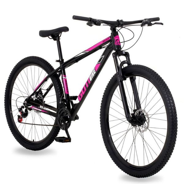 Bicicleta Aro 29 Alumínio Gott Rocker Freios A Disco Suspensão 21v 15.5 Preto Rosa