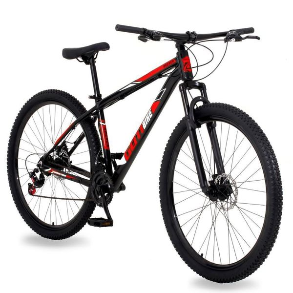 Bicicleta Aro 29 Gott 21 Marcha Câmbio Shimano Freio A Disco 19 Preto Vermelho