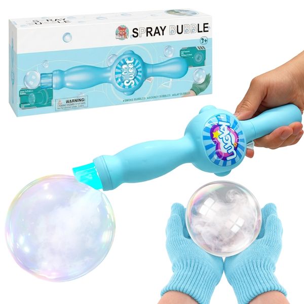 Super Máquina de Bolhas Mágica Resistente para Segurar na Mão Infantil com Luzes Som Azul