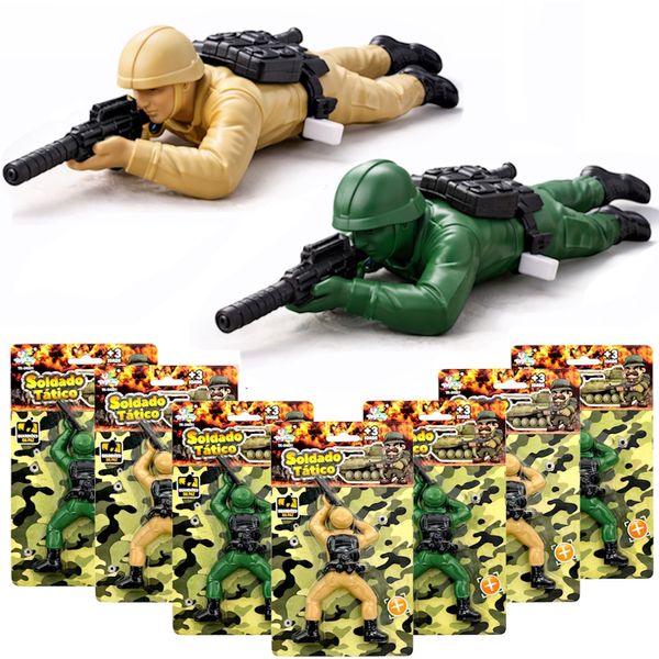 8 Soldadinhos a Corda Militar Rastejam Lembrancinha Festa