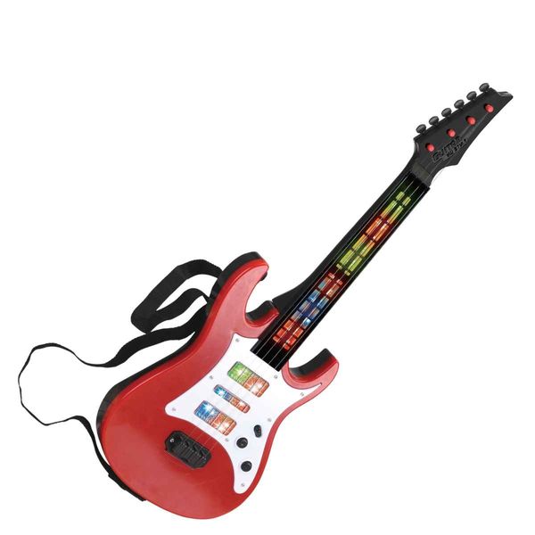 Guitarra Musical, Braskit, Brinquedo 52cm Com Luz e Som, Crianças +4 Anos