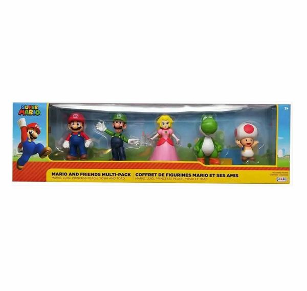 Bonecos Mario Luigi, Yoshi, Toad e Peach - Sunny 4206