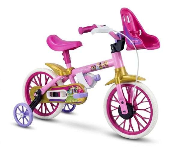 Bicicleta Infantil Aro 12 Princesas Rosa Nathor