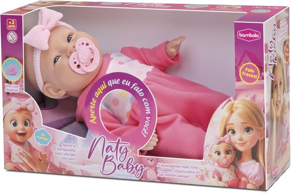 BONECA NATY BABY FRASES 34CM - BAMBOLA
