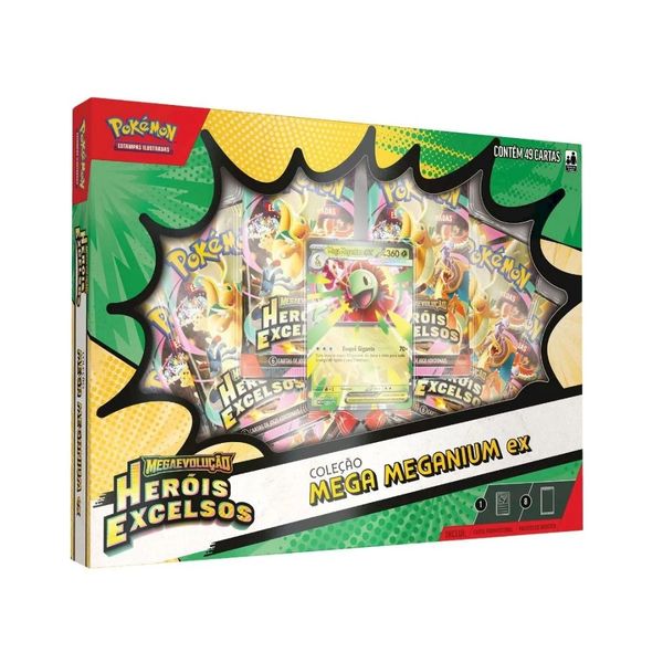 Pokémon TCG Box Mega Meganium Ex Herois Excelsos Copag