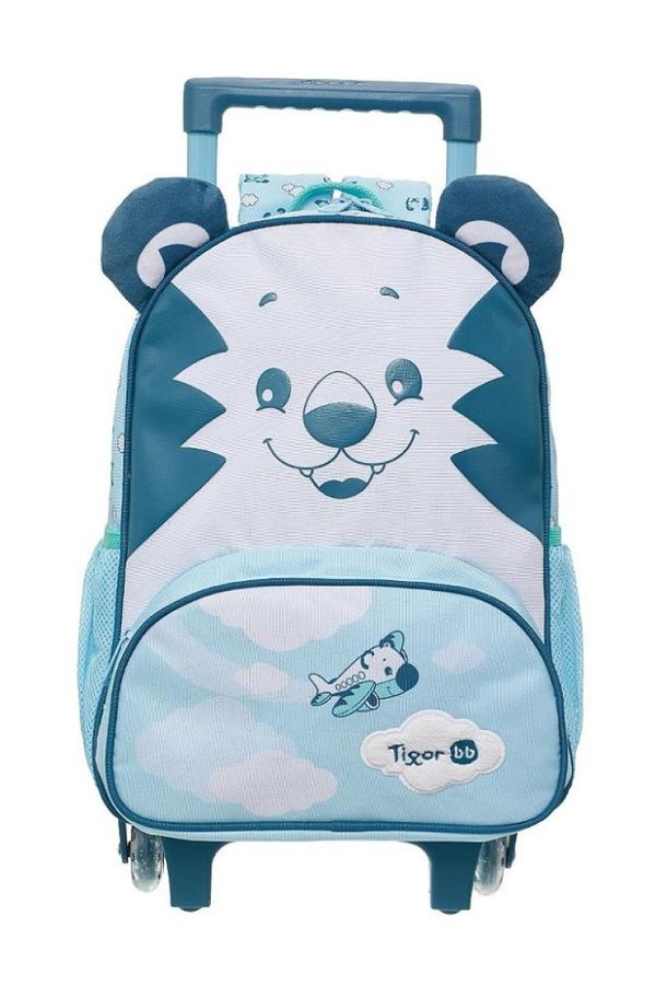 Mochila de Rodinhas Tigor T Tigre Com Alças Happy Pilot Azul Único