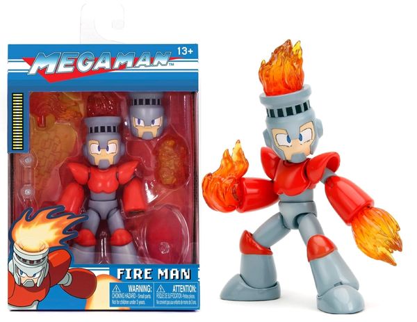 Boneco Articulado Fire Man c/ Acessórios - Mega Man - Jada