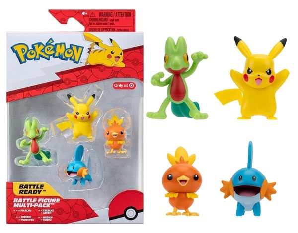 Pack c/ 4 Bonecos Pokémon - Battle Figure Multi Pack - Jazwares